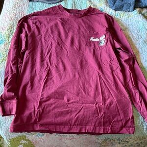 Long Sleeve Pocket Tee - Maroon